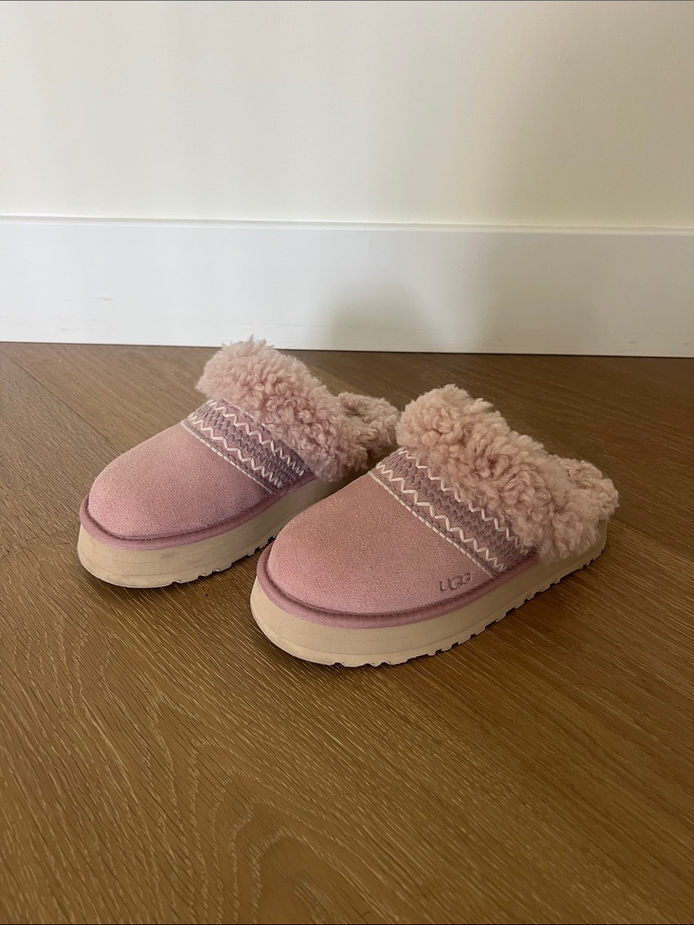 UGG Blush Pink Shearling Mule Slippers